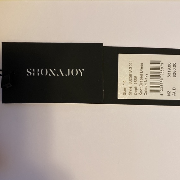 NWT SHONA JOY CORE KNOT DRAPED DRESS - NAVY - Picture 7 of 7